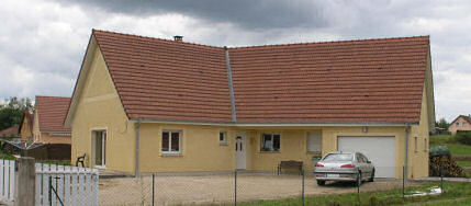 maison passive de plain pied à charpente industrielle